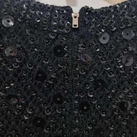 Vintage Cyn Les Wool Hand Beaded Sequin Sleeveless Top Size 40 Black - Picture 17 of 17